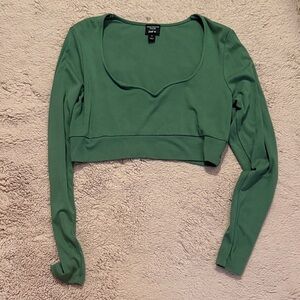 Bar III Sage Green Long Sleeve Blouse